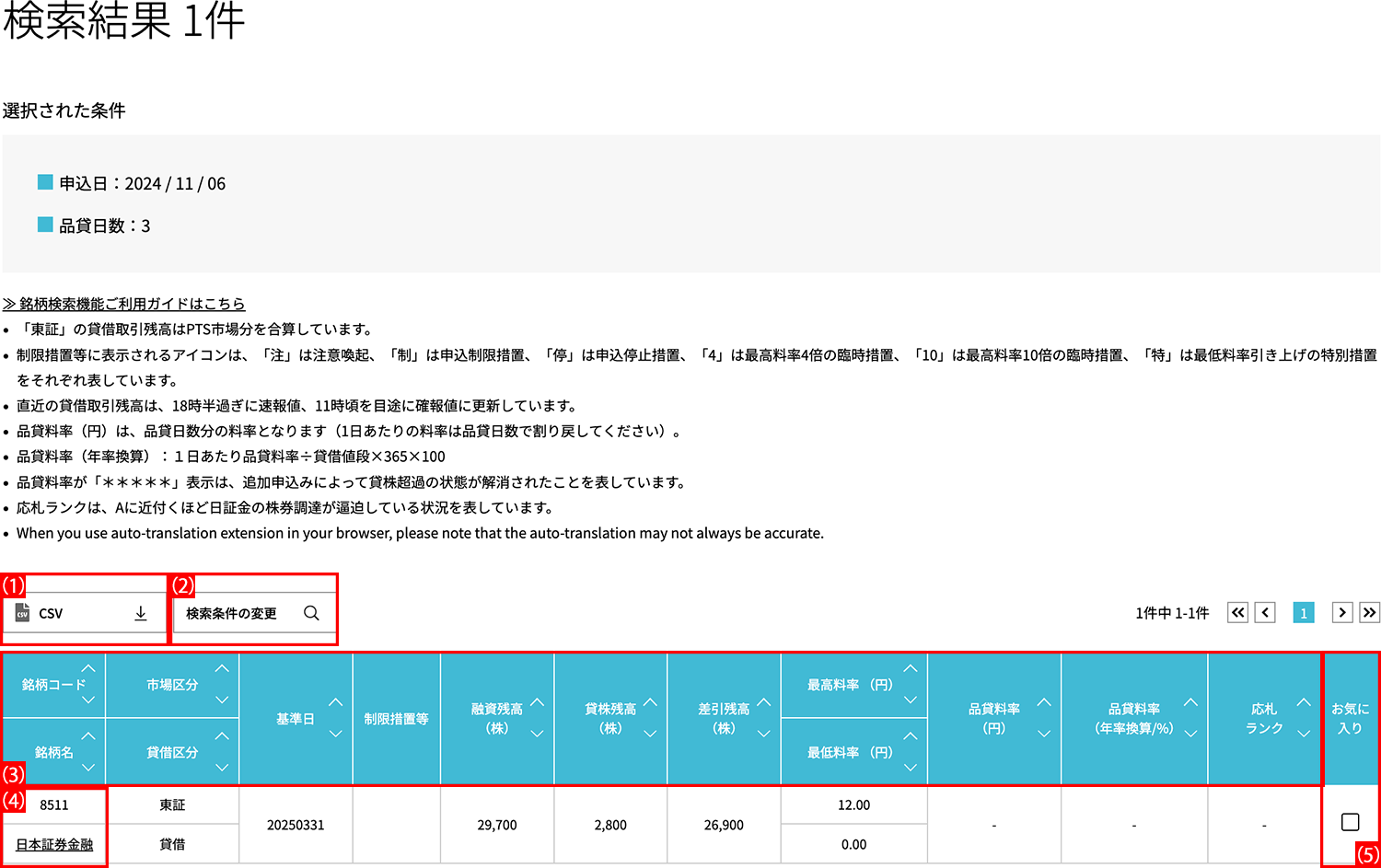 検索結果画面